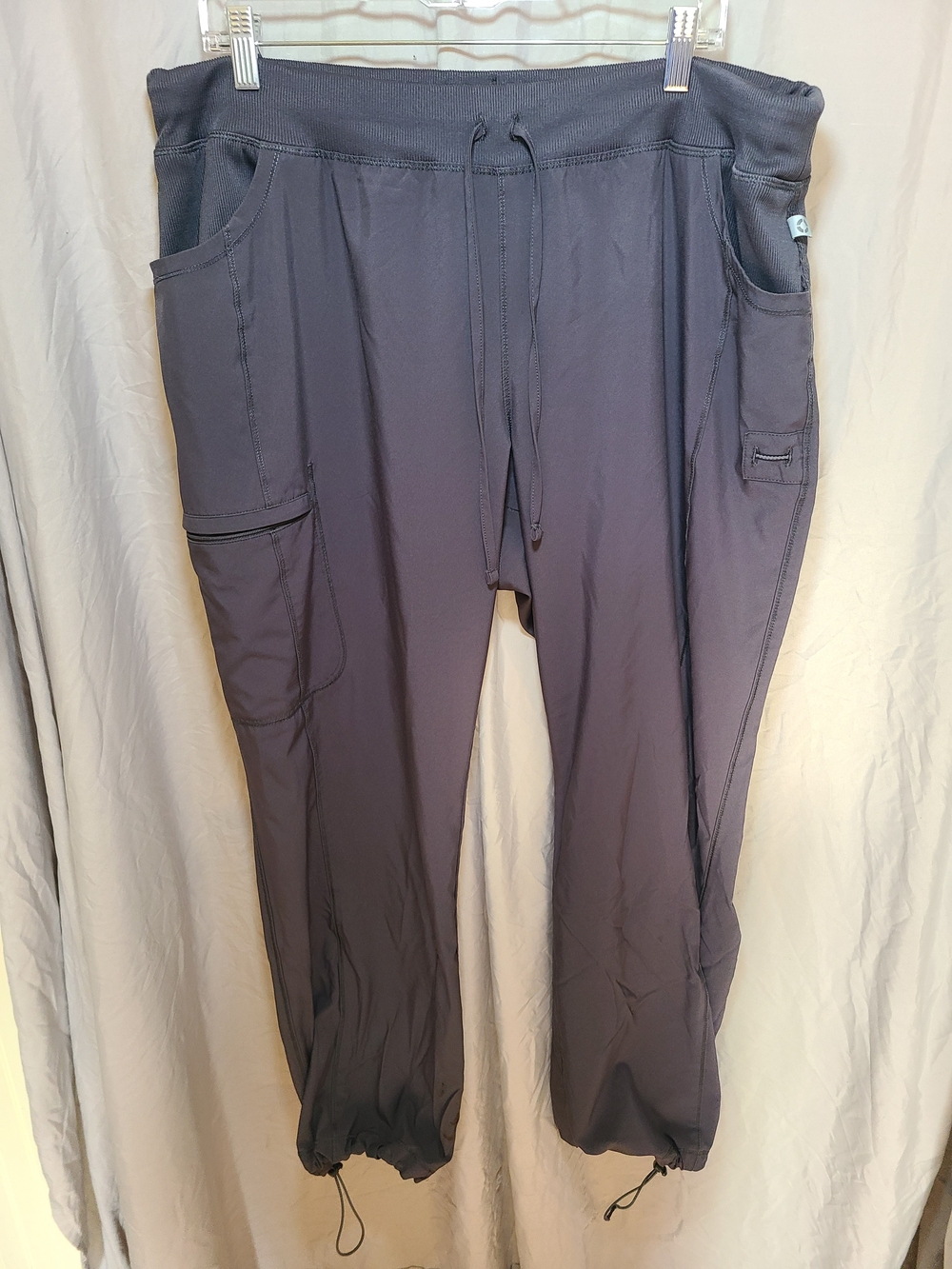 Wpmen's Drawstring Cargo Jogger Pants - Pewter Gray 2XL